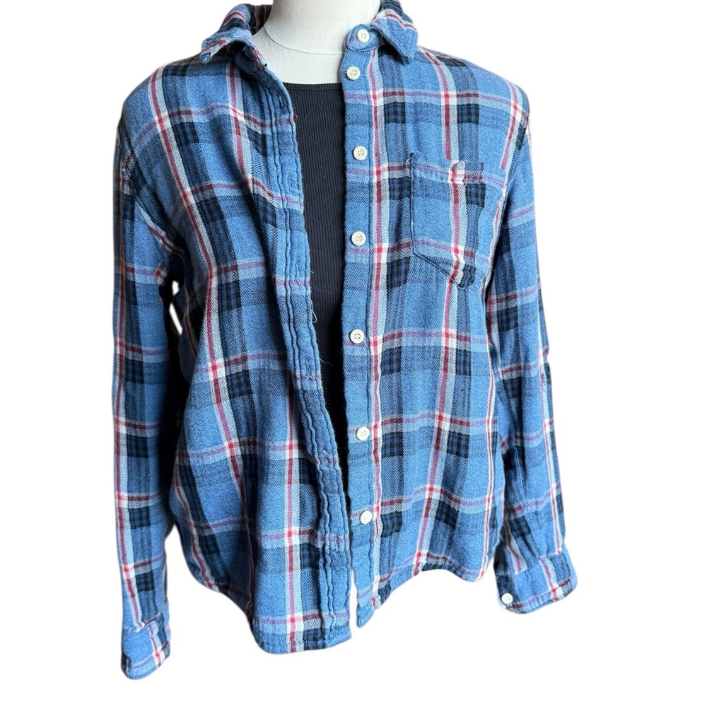Madewell Blue Plaid Women's Button Down Shirt